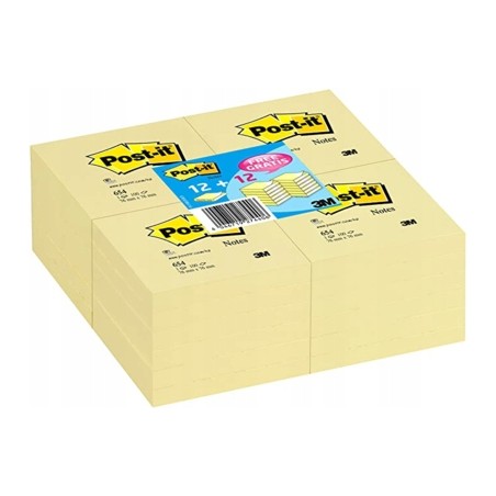 POST-IT ŻÓŁTY NOTES 12 SZTUK