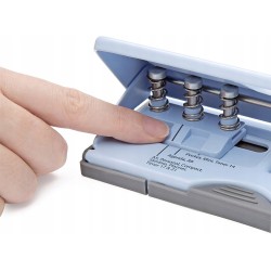 Dziurkacz długoramienny Rapesco odcienie szarości i srebra max 10 arkuszy