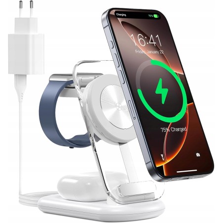 Outlet Ładowarka Mag Safe 3 w 1 stacja ładująca do Apple Watch i iPhone'a
