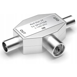 Outlet RedStar24 Rozdzielacz anteny 2-drożny plug & play 2x out IEC/ in IEC