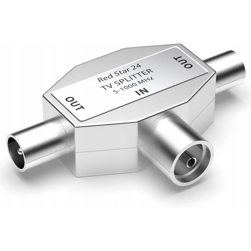 Outlet RedStar24 Rozdzielacz anteny 2-drożny plug & play 2x out IEC/ in IEC