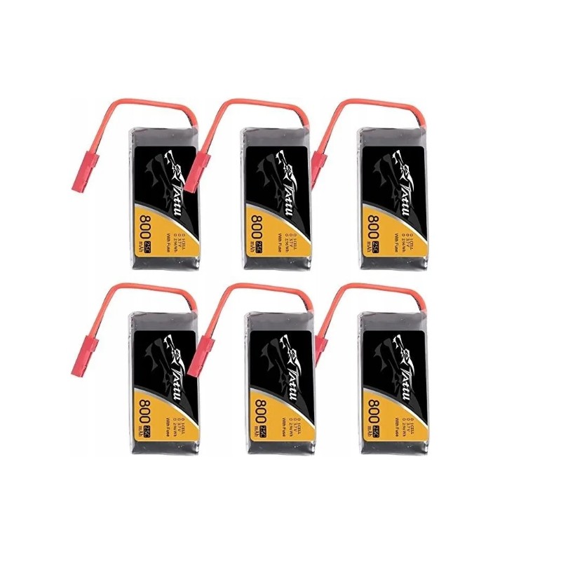 Outlet 6 szt Zestaw Baterie Akumulatorki Tattu 800mAh 25 C Rc wtyczka JST