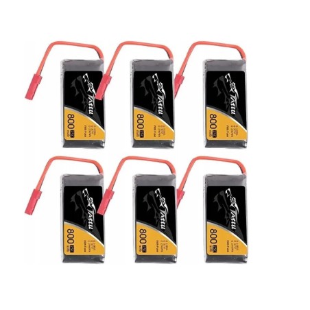 Outlet 6 szt Zestaw Baterie Akumulatorki Tattu 800mAh 25 C Rc wtyczka JST