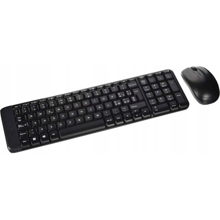 Outlet Zestaw klawiatura membranowa i mysz Logitech czarny 1000 dpi j.hiszp