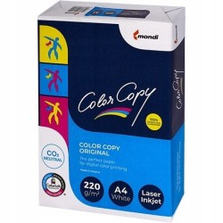 Papier biurowy ksero Mondi format A4 220g 250 arkuszy biały Color Copy