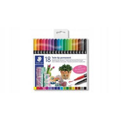 Outlet STAEDTLER Flamastry dwustronne permanentne 18 kol