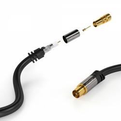 Outlet KABEL ANTENOWY 2M KABELDIREKT PRO SERIES POZŁACANY DVB-C, DVB-T