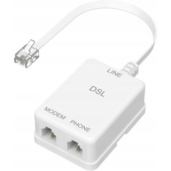 Outlet Hama -Filtr ADSL wtyczka jack 6p 4c/2 gniazda jack 6p 4c kompaktowy