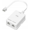 Outlet Hama -Filtr ADSL wtyczka jack 6p 4c/2 gniazda jack 6p 4c kompaktowy