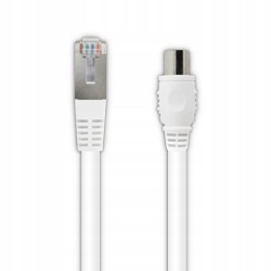 Outlet Metronic kabel koncentryczny RJ45 / TV 9,52 mm na męski dł. kabla 2m
