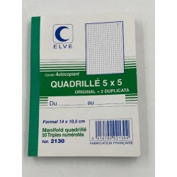 Outlet 50-kartkowy trójskładany zeszyt samokopiujący w kratkę 140 × 105 mm