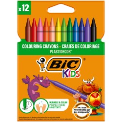 Outlet Kredki świecowe dla dzieci BIC Kids Plastidecor pudełko 12 sztuk