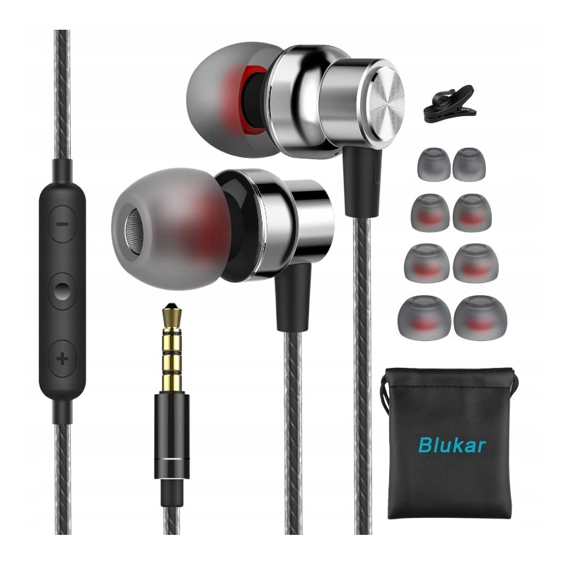 Outlet Słuchawki dokanałowe Blukar K9203 dł. przewodu 1.2 m praktyczne