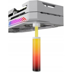 Outlet upHere Biały uchwyt na kartę graficzną GPU ARGB regulowana 75-130 mm