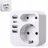 Outlet Adapter SP-175D4C wtyczki 6 w 1 z Francji na USA / DE kompaktowy