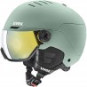 Kask Uvex Wanted Visor Oxid Green Z SZYBĄ Mirror GOLD 54-58cm M