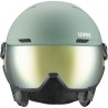 Kask Uvex Wanted Visor Oxid Green Z SZYBĄ Mirror GOLD 54-58cm M