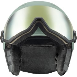 Kask Uvex Wanted Visor Oxid Green Z SZYBĄ Mirror GOLD 54-58cm M