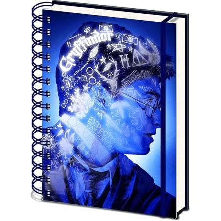 Harry Potter Notatnik A5 w linie 3D Magiczny Portret Premium niebieski
