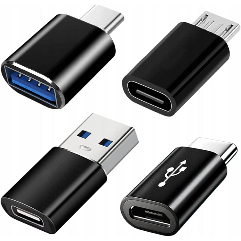 Mepsies Przejściówka Adapter Złączka USB-C USB 3.0 Micro 4szt Plug and Play