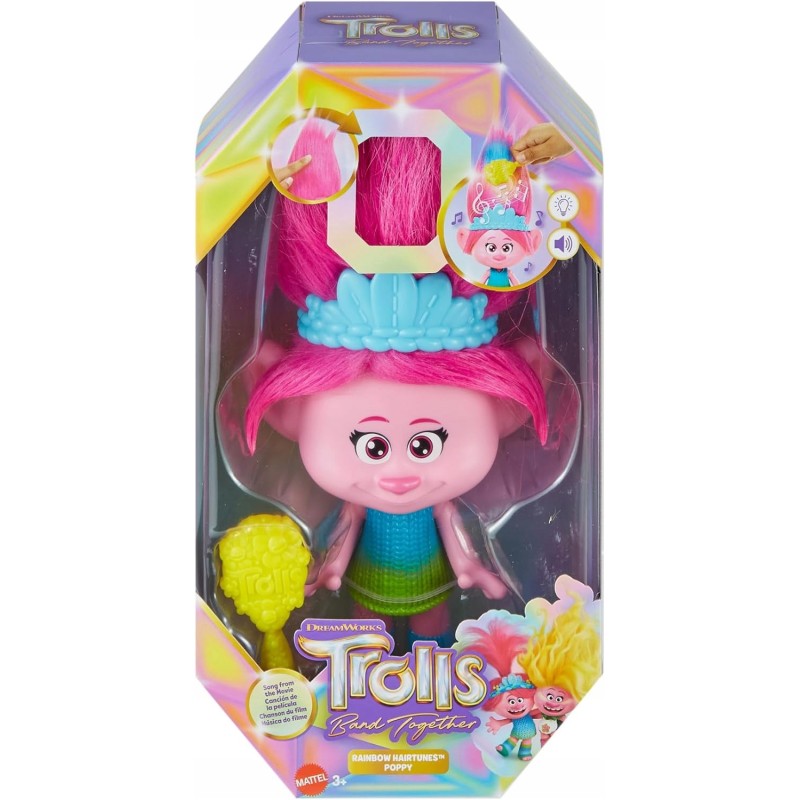 Outlet Interaktywna lalka królewna Poppy Tęczowe Włosy Hairtunes 29 cm CE