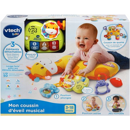 Outlet Vtech Baby 80-506804-Poduszka Żyrafa pluszak z muzyką CE z grzechotk
