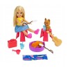 Outlet Barbie Chelsea różowy kamper + laleczka Chelsea + 14 akcesoriów OPIS