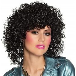 Peruka włosy półdługie czarne kręcone karnawał Boland bal przebierańców