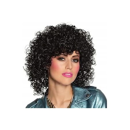 Peruka włosy półdługie czarne kręcone karnawał Boland bal przebierańców