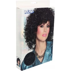 Peruka włosy półdługie czarne kręcone karnawał Boland bal przebierańców
