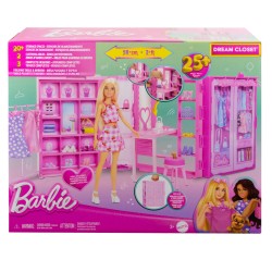 Outlet Lalka modowa Barbie różowa z szafą i akcesoriami 3+ HXD58 garderoba