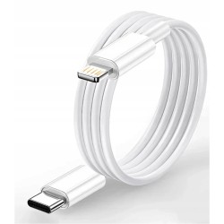 Kabel do ładowania iPhone iPad USB-C Lightning 1m transfer danych biały