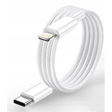 Kabel do ładowania iPhone iPad USB-C Lightning 1m transfer danych biały
