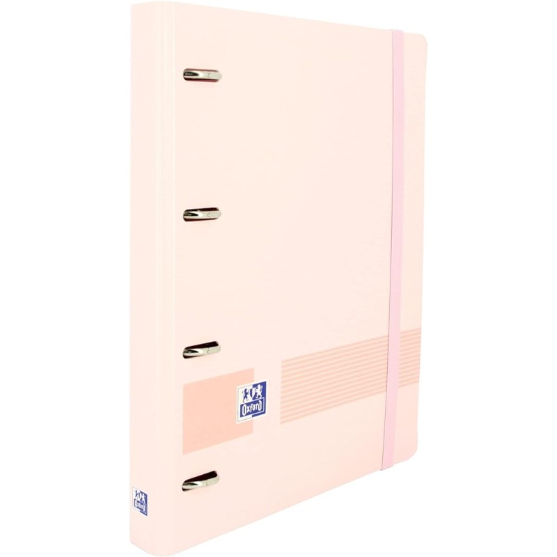 Outlet pastelowo różowy segregator Oxford A4+ naklejki i zestaw kartek
