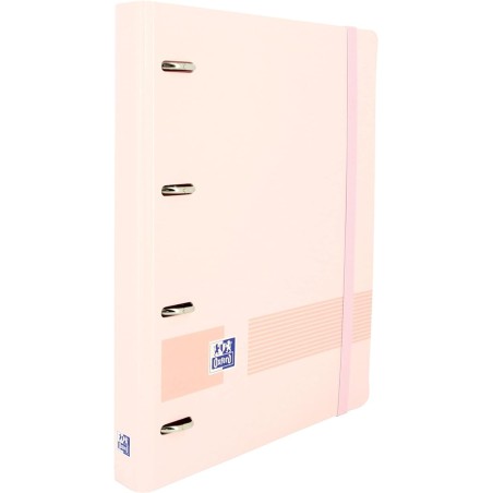 Outlet pastelowo różowy segregator Oxford A4+ naklejki i zestaw kartek
