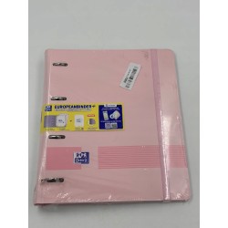 Outlet pastelowo różowy segregator Oxford A4+ naklejki i zestaw kartek