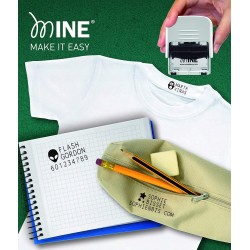 Outlet Mine Kompaktowy stempel do odzieży i książek uniwersalny OPIS
