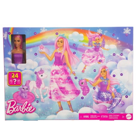 Outlet BARBIE ŚWIAT FANTAZJI KALENDARZ ADWENTOWY 24 niespodzianki + lalka