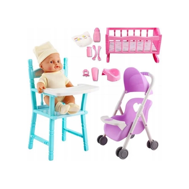 Outlet deao zestaw zabawka mój pierwszy bobas krzesełko łóżeczko lalka opis