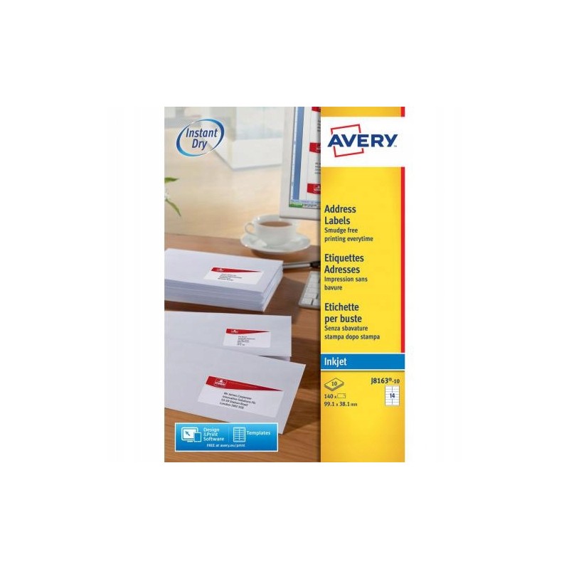 Outlet Etykiety adresowe Avery do drukarek atramentowych 99,1 × 38,1 mm