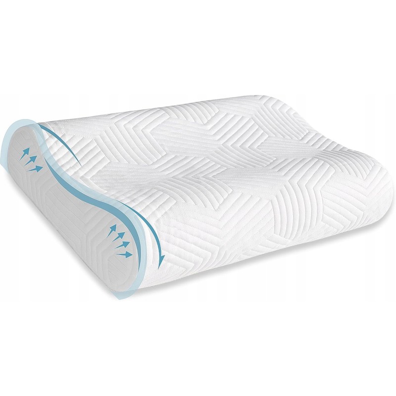 Outlet Poduszka ze wsparciem szyi LAMB z pianki memory ergonomiczna 50x35cm