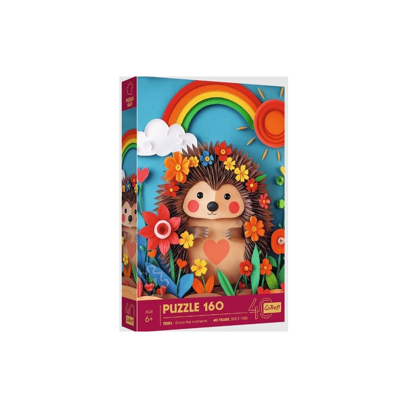 Outlet Puzzle Trefl 160 elementów Jeżyk i kwiaty 6+ CE 40-lecie