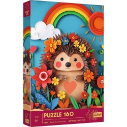 Outlet Puzzle Trefl 160 elementów Jeżyk i kwiaty 6+ CE 40-lecie