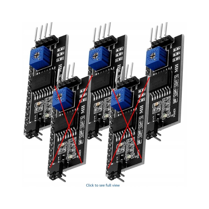 AZDelivery zestaw 3× modułów adaptera szeregowego I2C do wyświetlaczy LCD