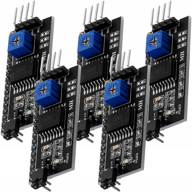 AZDelivery zestaw 5× modułów adaptera szeregowego I2C do wyświetlaczy LCD