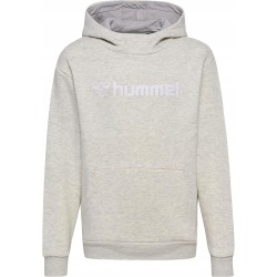 Hummel dziecięca bawełniana bluza z kapturem z logo regular szara r.164