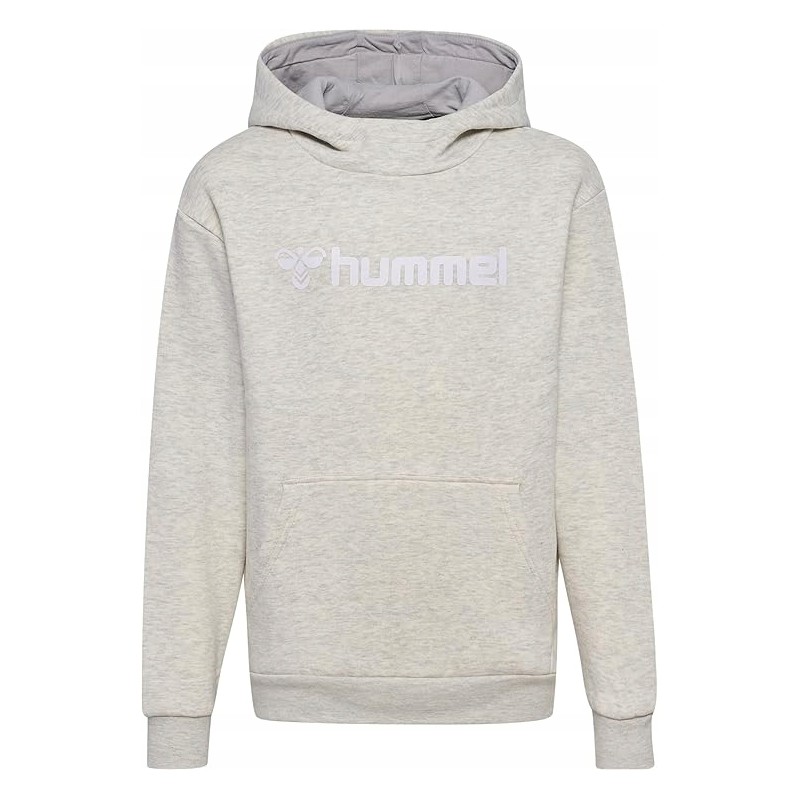 Hummel dziecięca bawełniana bluza z kapturem z logo regular szara r.164