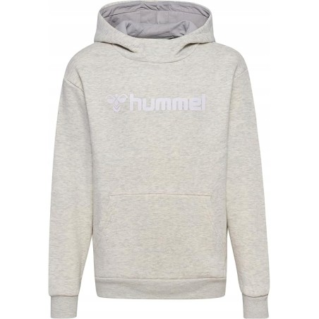 Hummel dziecięca bawełniana bluza z kapturem z logo regular szara r.164