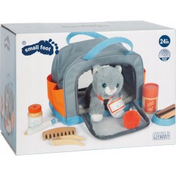 Outlet Zestaw kotek w transporterze weterynarz Small Foot + akcesoria CE