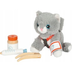 Outlet Zestaw kotek w transporterze weterynarz Small Foot + akcesoria CE